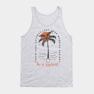 Pot of Paradise Retro Tropica Palm Tree Beach Vibes Tank Top